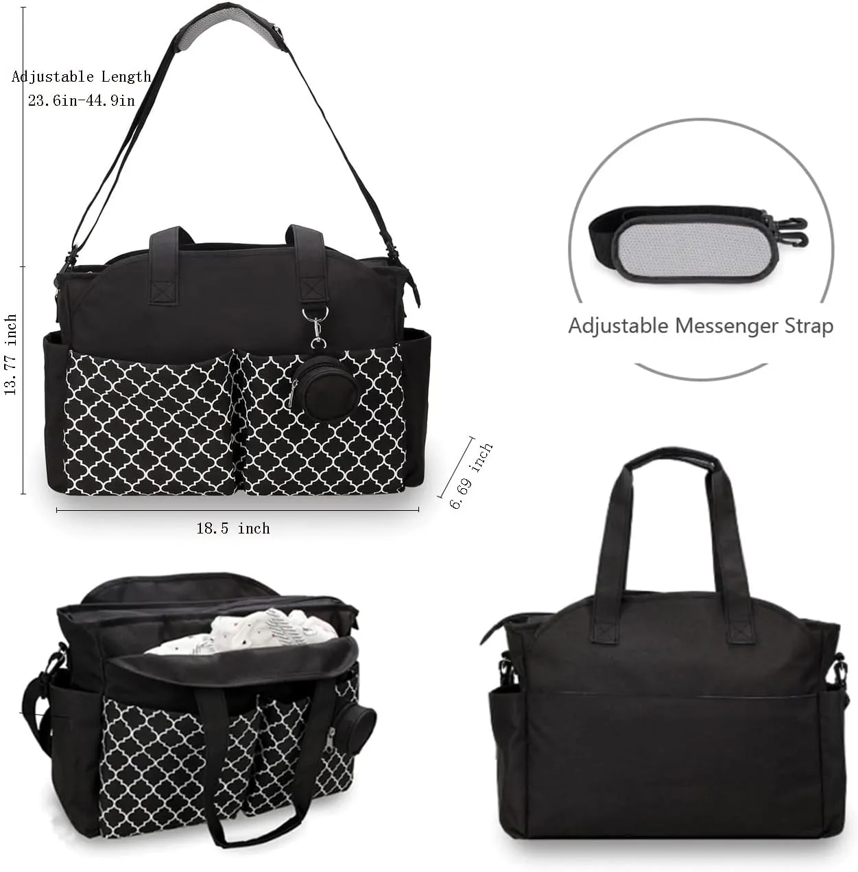 Lmbabter Diaper Bag Tote with Changing Station Upgrade Multi-Function Baby Bag with Adjustable Shoulder Strap