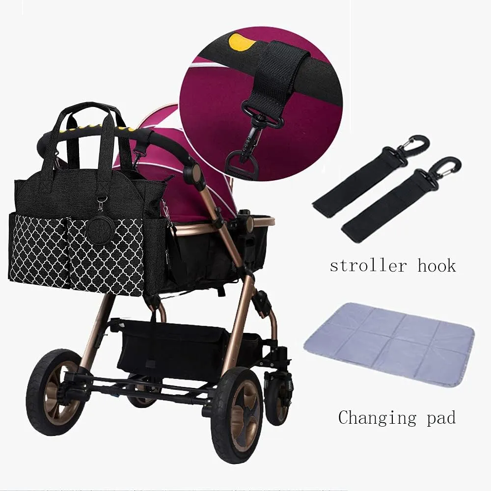 Lmbabter Diaper Bag Tote with Changing Station Upgrade Multi-Function Baby Bag with Adjustable Shoulder Strap