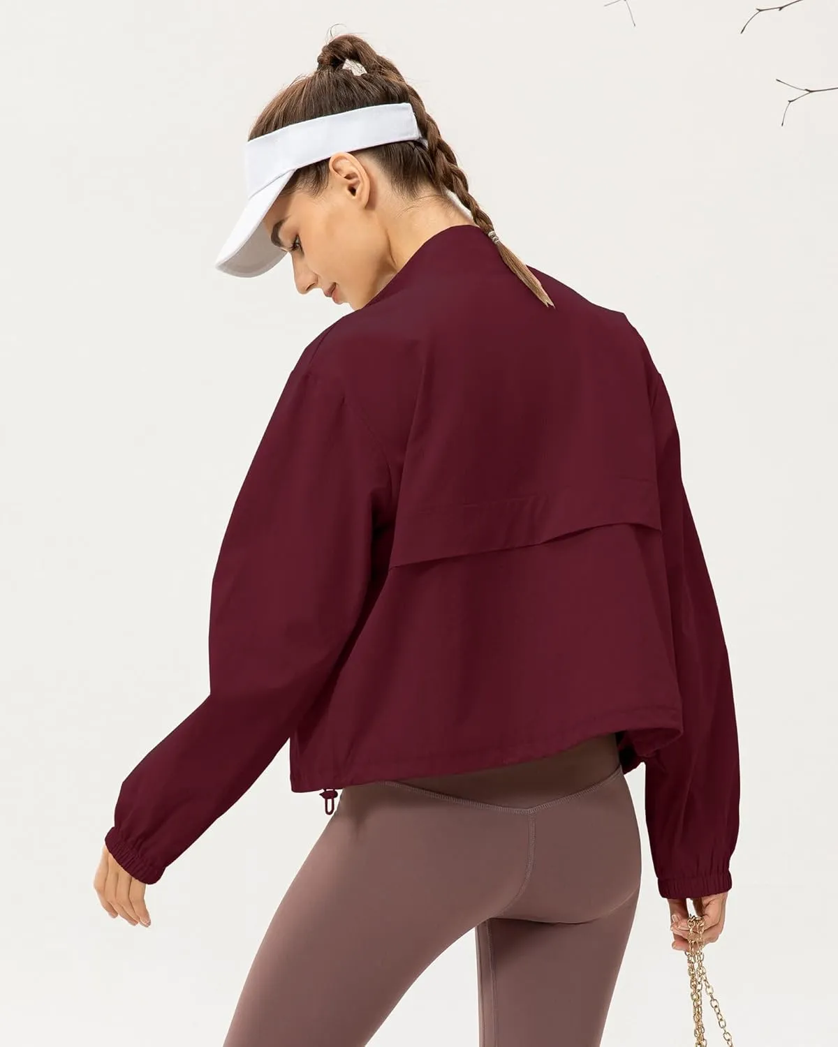 Locachy Women's Lightweight Zip Up Athletic Jacket Stand Collar Windproof Sun Protection Workout Outdoor Jacket