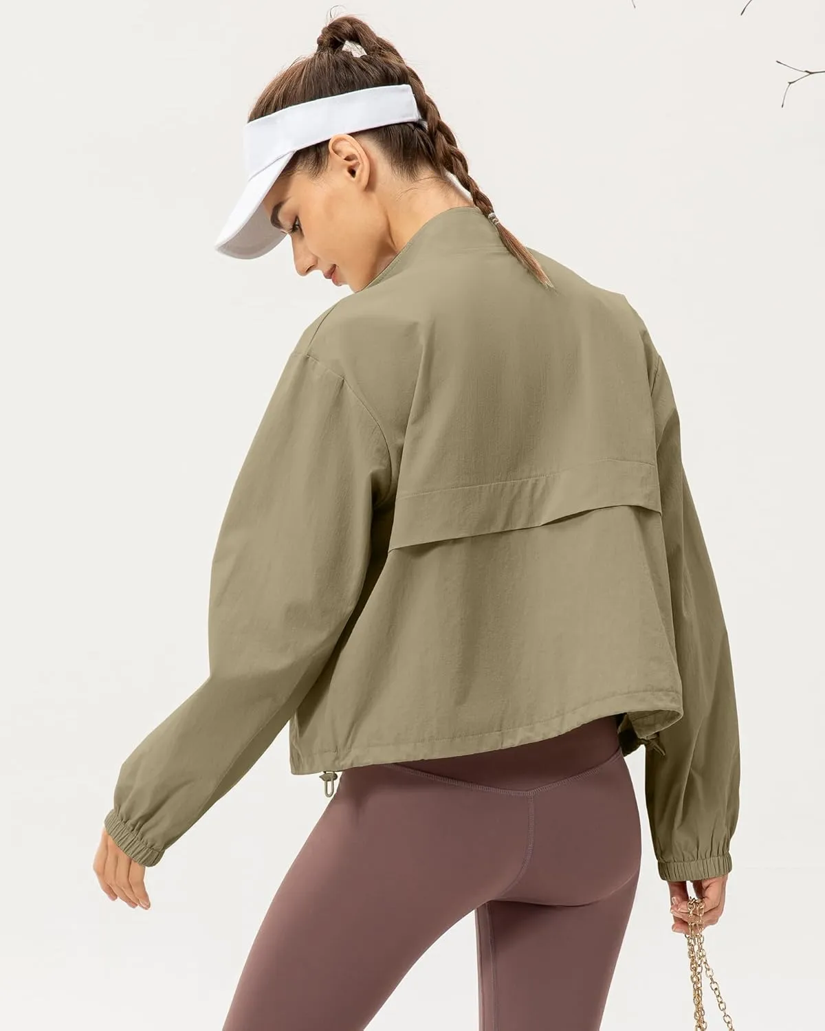 Locachy Women's Lightweight Zip Up Athletic Jacket Stand Collar Windproof Sun Protection Workout Outdoor Jacket