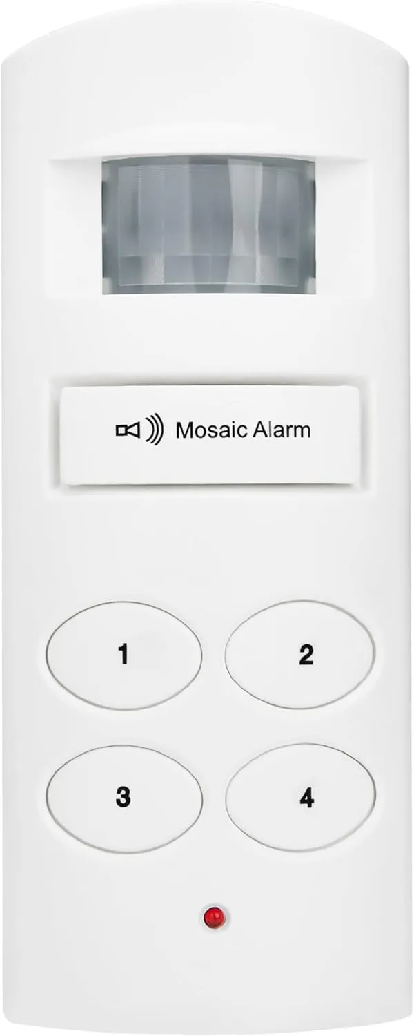 Loud 135db Keypad Motion Sensor Alarm Siren for Garage, Shed. Portable Cordless Battery Operated Travel PIR Motion Detector Alert. Indoor USB Powered Infrared Home Security Intruder, Burglar Alarm