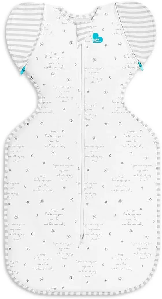 Love to Dream Swaddle UP Transition Bag, Gentle Arms-Up Transition Swaddle, 0.2 TOG Lightweight Cotton, Zip-Off Wings, Ideal for Warm Temperatures 75-81°F, Baby Essentials, You are My Grey, 19-24 lbs