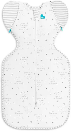Love to Dream Swaddle UP Transition Bag, Gentle Arms-Up Transition Swaddle, 0.2 TOG Lightweight Cotton, Zip-Off Wings, Ideal for Warm Temperatures 75-81°F, Baby Essentials, You are My Grey, 19-24 lbs