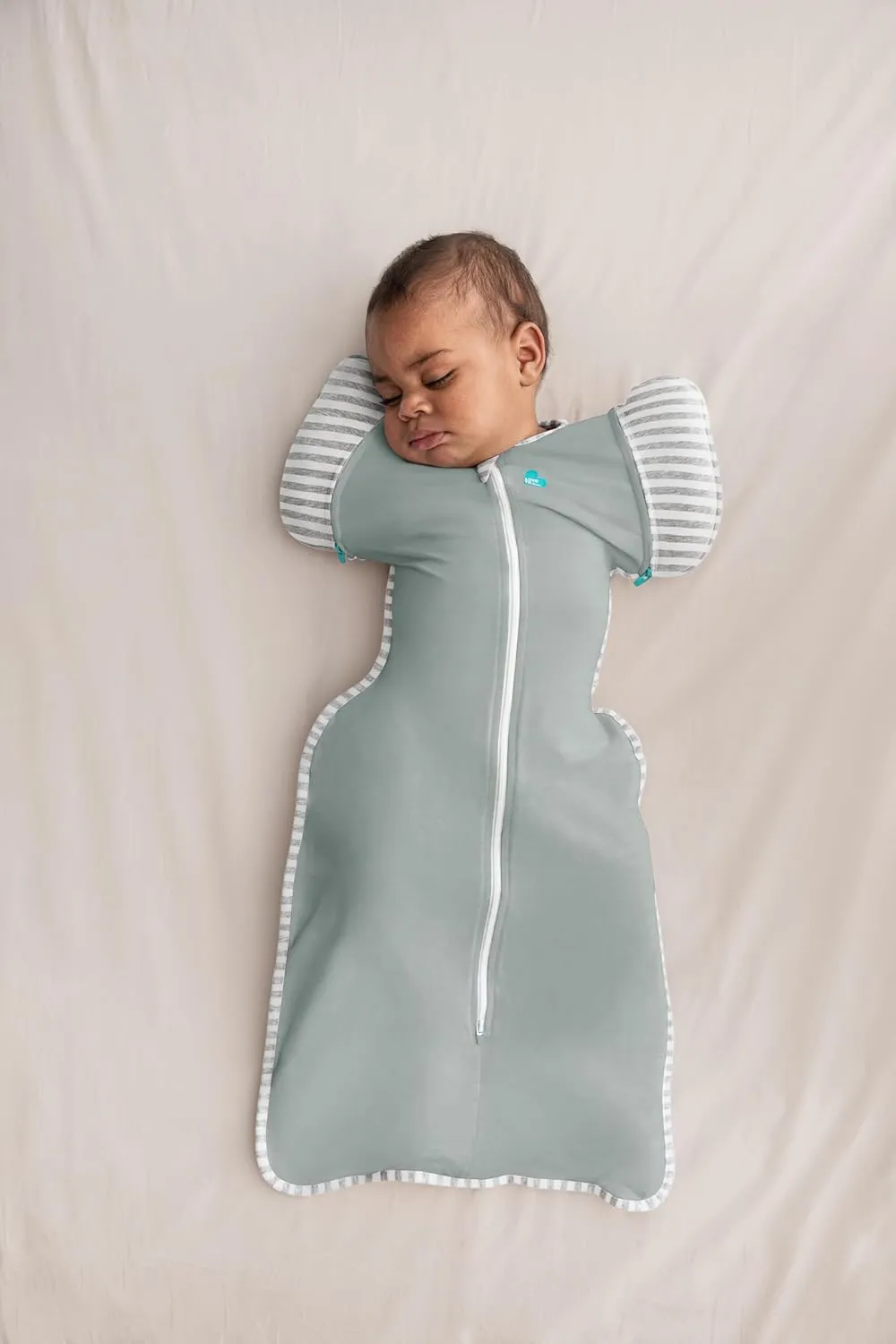 Love To Dream Swaddle Up Transition Bag, Snug Fit, Zip-Off Wings, 1.0 Tog Suitable for Moderate Temperature 20-24°C, Machine Washable & Double Zip for Easy Nappy Change, Deep Olive