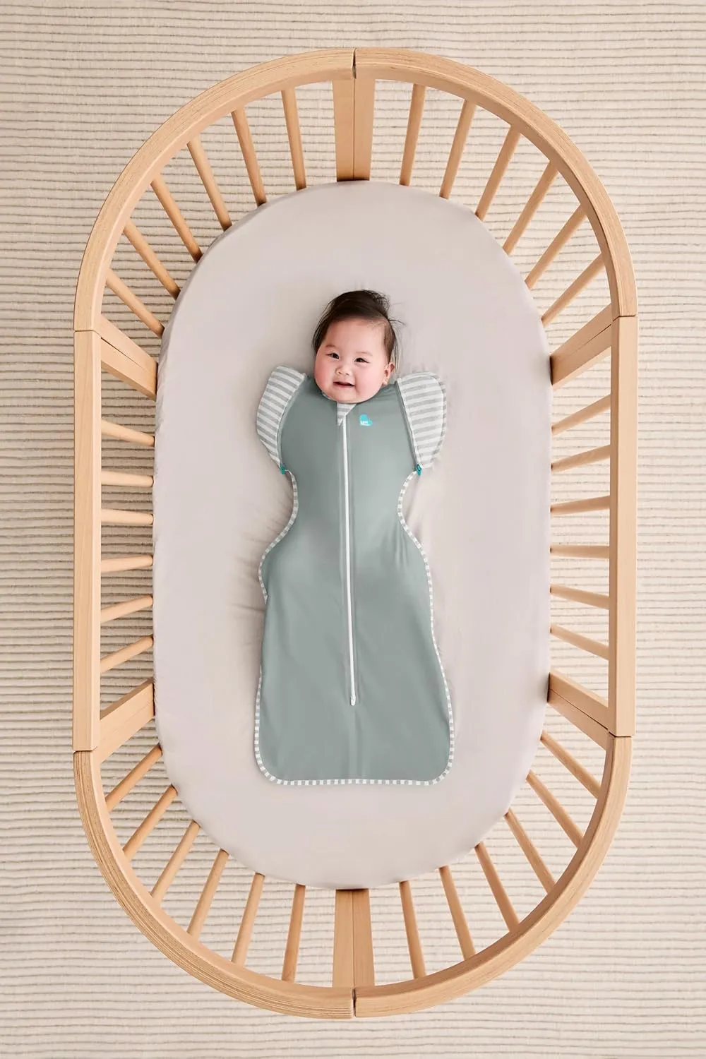 Love To Dream Swaddle Up Transition Bag, Snug Fit, Zip-Off Wings, 1.0 Tog Suitable for Moderate Temperature 20-24°C, Machine Washable & Double Zip for Easy Nappy Change, Deep Olive