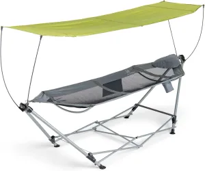 Lucania Portable Hammock with Stand Included - Foldable Freestanding Hammock for 2 Person (290 lbs Capacity) - Heavy Duty Stand Alone Hammock for Indoor, Outdoor, Camping, Patio & Backyard