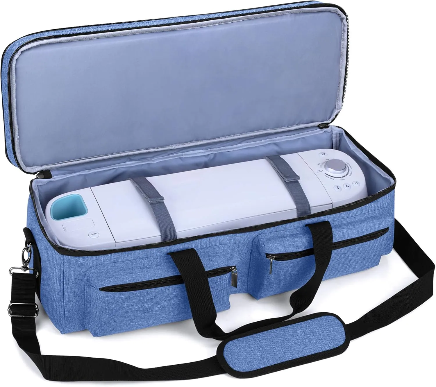 LUXJA Double-Layer Bag Compatible with Cricut Explore Air (Air2) and Maker, Carrying Bag Compatible with Cricut Die-Cut Machine and Supplies, Blue (Bag Only, Patent Design)
