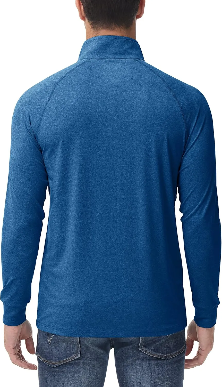 MAGCOMSEN Men's 1/4 Zip Pullover UPF 50  Long Sleeve Sun Protection Sports Shirts Lightweight Athletic Workout Shirt