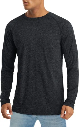 MAGCOMSEN Men's Long Sleeve Shirt Quick Dry UPF 50  Sun Protection Lightweight T-Shirt Athletic Workout Fishing Tee