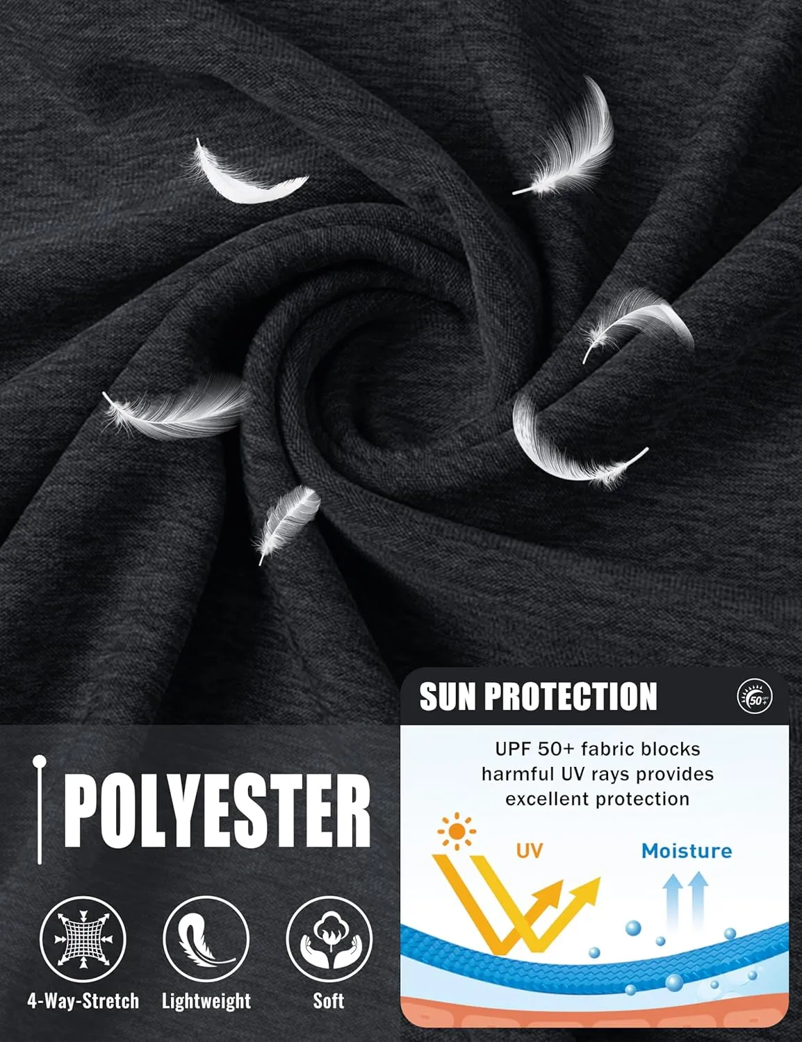 MAGCOMSEN Men's Long Sleeve Shirt Quick Dry UPF 50  Sun Protection Lightweight T-Shirt Athletic Workout Fishing Tee