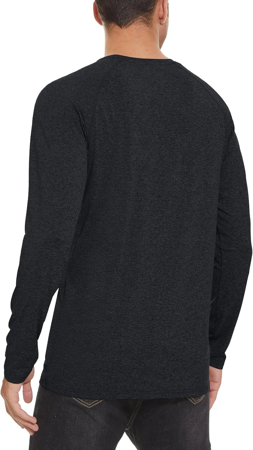 MAGCOMSEN Men's Long Sleeve Shirt Quick Dry UPF 50  Sun Protection Lightweight T-Shirt Athletic Workout Fishing Tee