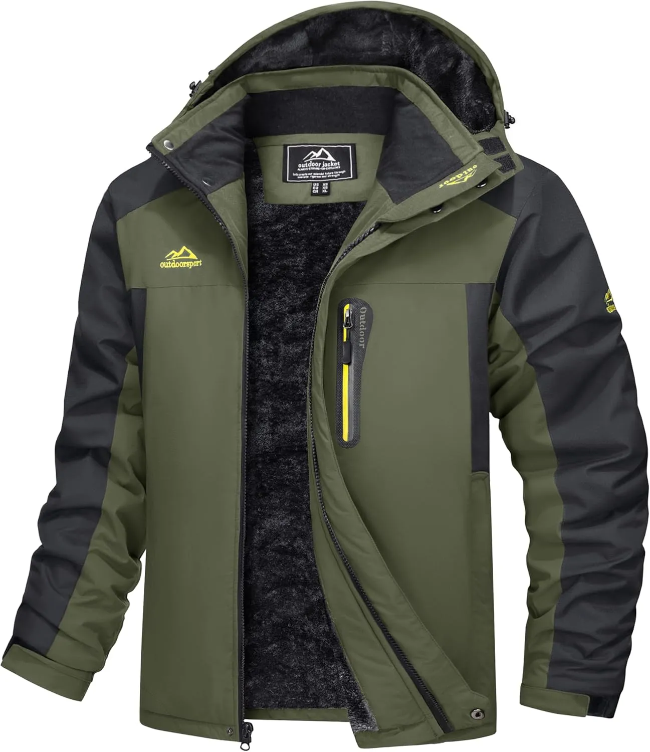 MAGCOMSEN Men's Winter Coats Water Resistant Snow Ski Jacket Fleece Lined Parka 5 Pockets