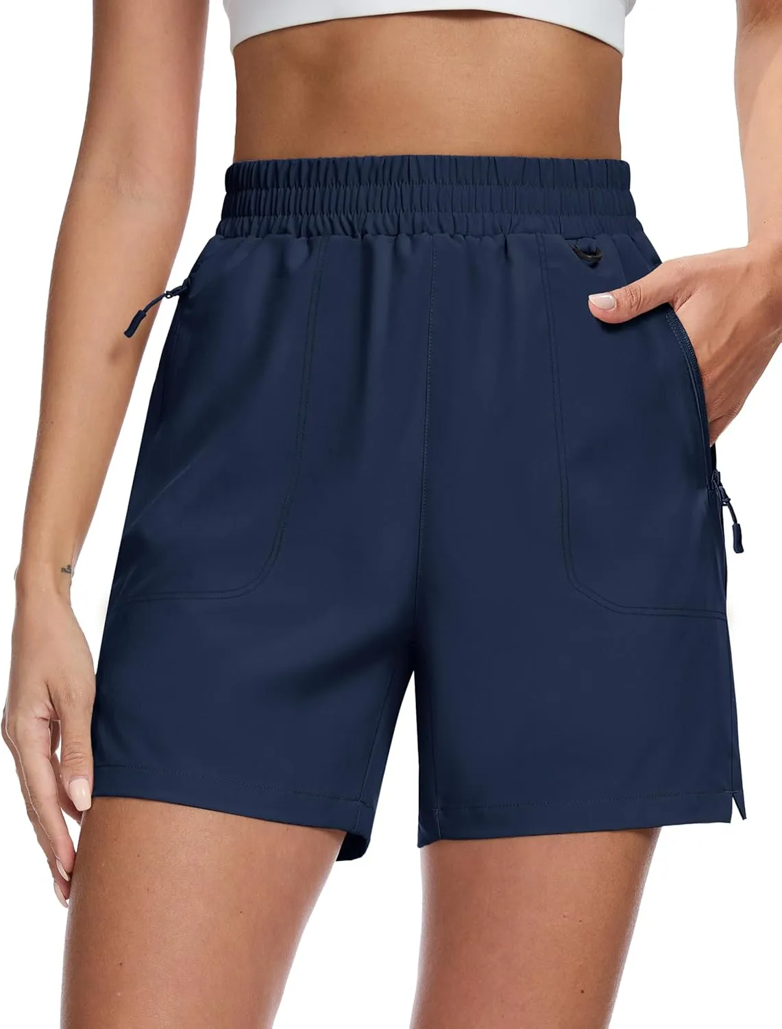 MAGCOMSEN Women's 5" Hiking Cargo Shorts UPF 50  Quick Dry Lightweight Golf Athletic Casual Summer Shorts with Pockets