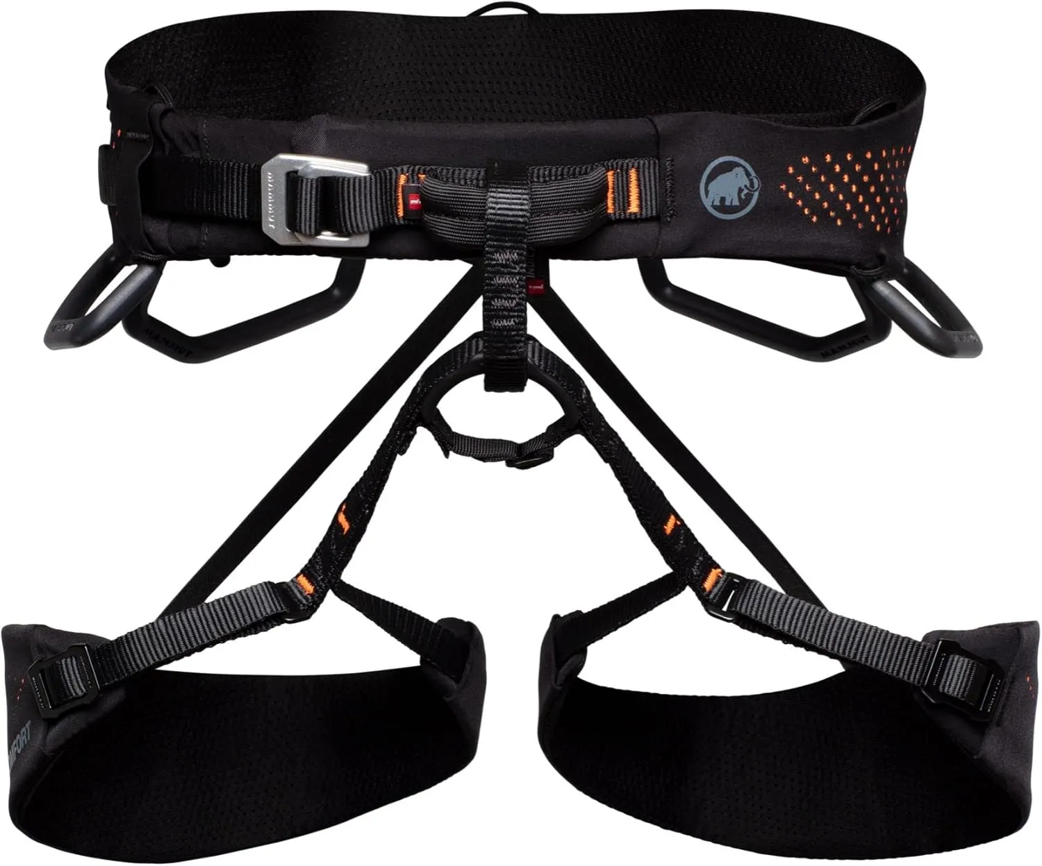 Mammut Comfort Fast Adjust Climbing Harness - Men's Black/Safety Orange Medium