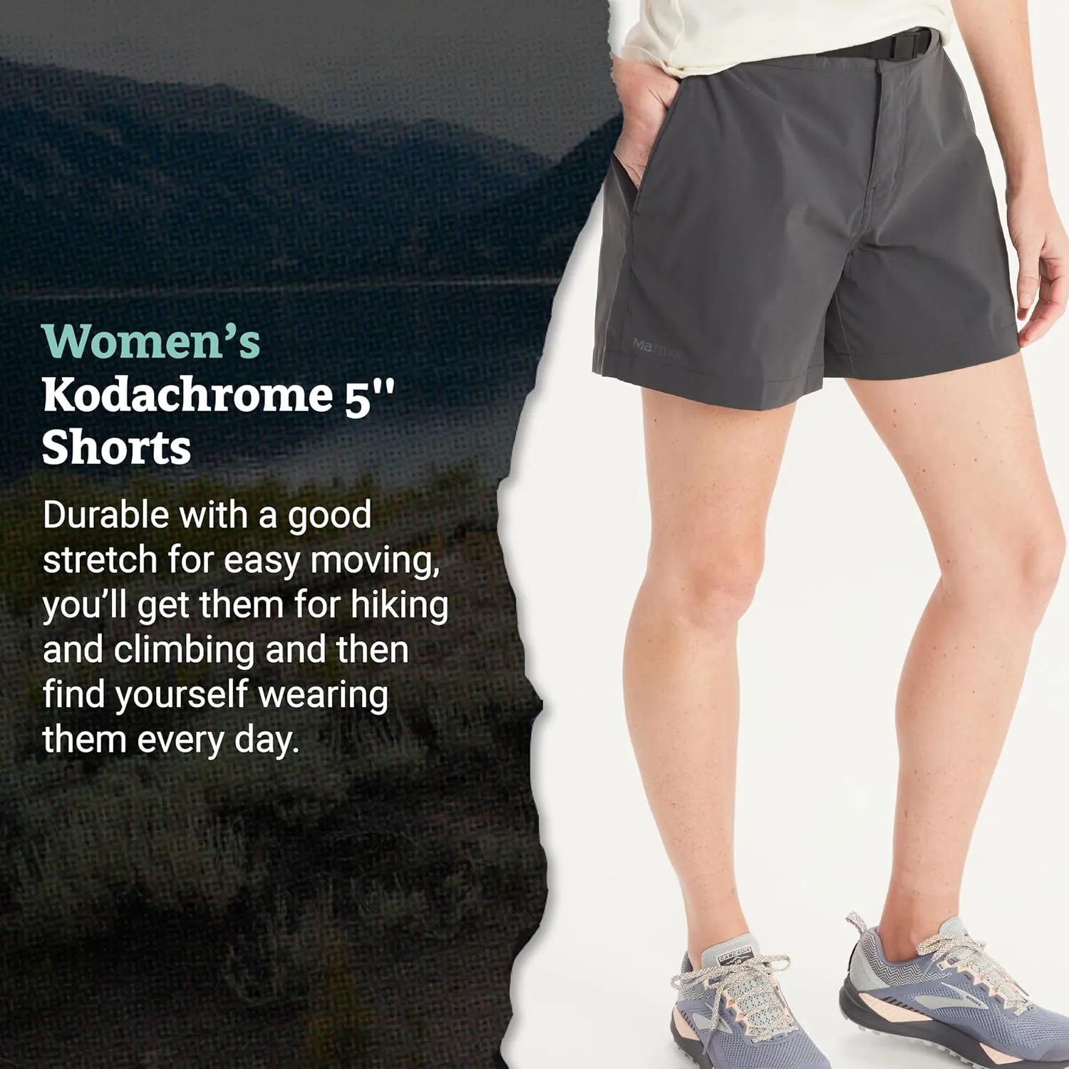 MARMOT Women's Kodachrome 5" Shorts - Lightweight, Breathable, Water-Repellant Quick-Drying Stretch with UPF Protection