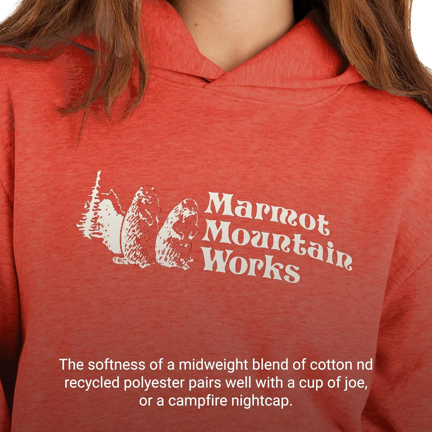 MARMOT Women's Marmot for Life Hoody - Hooded Sweatshirt with Screen Printed Graphic, Double-Layer Hood and Kangaroo Pocket