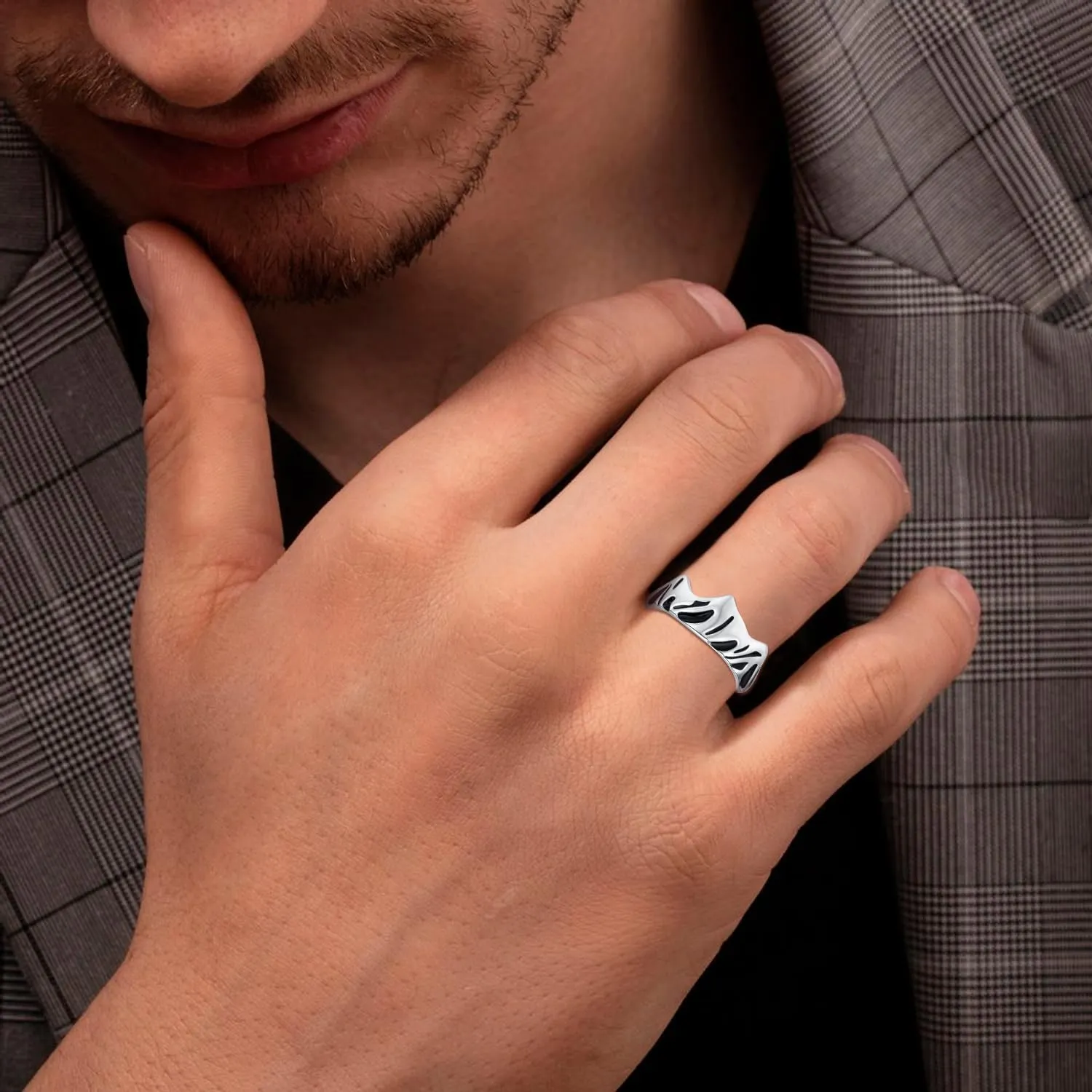 Match Rings 925 Sterling Silver Couple Range Ring Stackable Ring Jewelry Gift for Friends Couple Sister