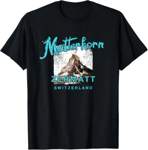 Matterhorn Mountain Switzerland Zermatt Rock Climbing T-Shirt