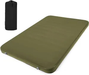 MELLCOM 4" Think Double Self Inflating Sleeping Pad, Foam Camping Mattress with Storage Bag, 4-Season Outdoor Inflatable Camping Mat for 2 Person, Car Camping, Traveling, Tent, Green