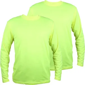 Men Ultra-Lightweight UPF 50  Sun Protection Breathable T-Shirts Long Sleeve-2 Pack