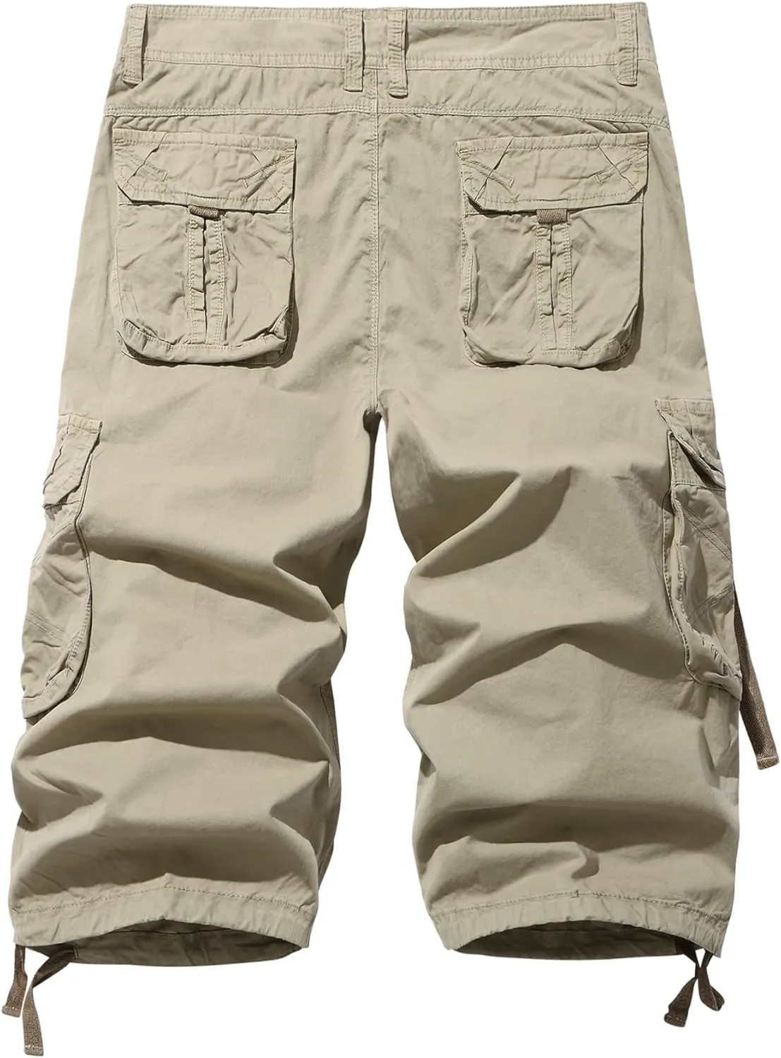 Men's Cargo Shorts 3/4 Cotton Relaxed Fit Below Knee Capri Cargo Pants