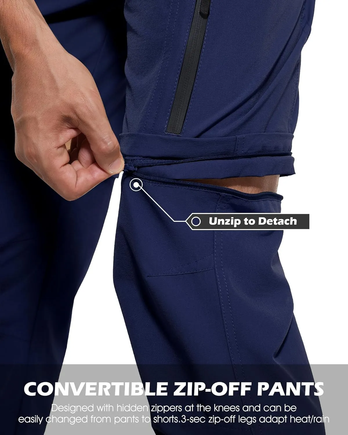 Men's Hiking Convertible Pants Quick Dry Lightweight Zip Off Cargo Pant Waterproof Fishing Shorts for Outdoor,Safari,Camping