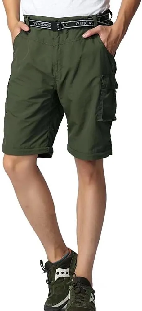 Mens Hiking Pants Convertible Zip Off Shorts Outdoor Quick Dry Lightweight Fishing Travel Safari Cargo Trouser