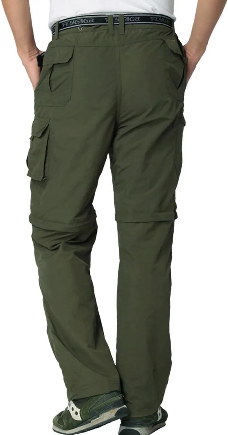 Mens Hiking Pants Convertible Zip Off Shorts Outdoor Quick Dry Lightweight Fishing Travel Safari Cargo Trouser