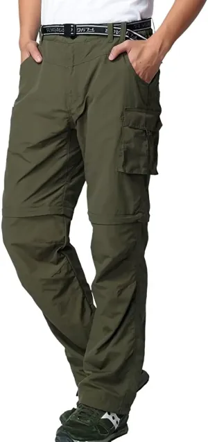 Mens Hiking Pants Convertible Zip Off Shorts Outdoor Quick Dry Lightweight Fishing Travel Safari Cargo Trouser
