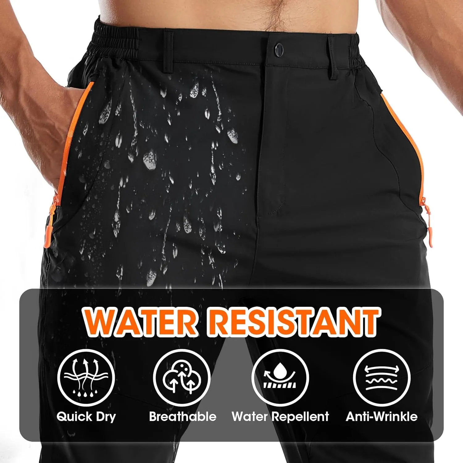 Men's Hiking Pants Lightweight Cargo Pants Quick Dry Water Resistant Outdoor Pants for Work Fishing Climbing