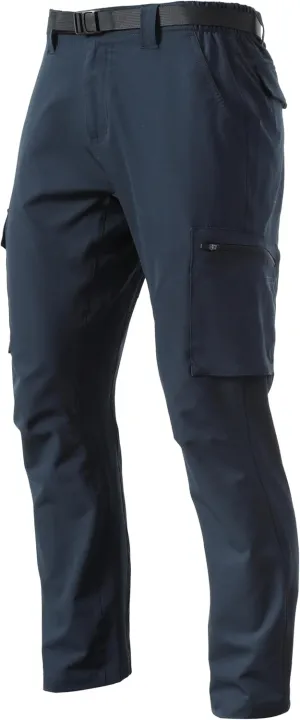 Men's Lightweight Cargo Pants Waterproof Quick Dry Tactical Pants Outdoor Hiking Pants with Belt Navy