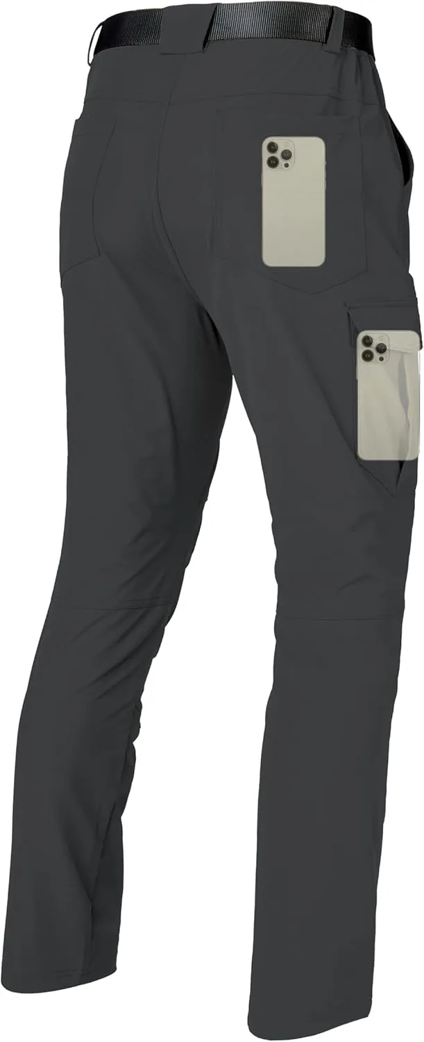 Mens Lightweight Hiking Cargo Pants Quick Dry Waterproof Travel Fishing Climbing Outdoor Tactical Work Pants for Men