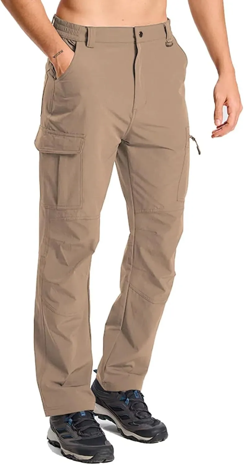Mens Lightweight Hiking Cargo Pants Quick Dry Waterproof Travel Fishing Climbing Outdoor Tactical Work Pants for Men