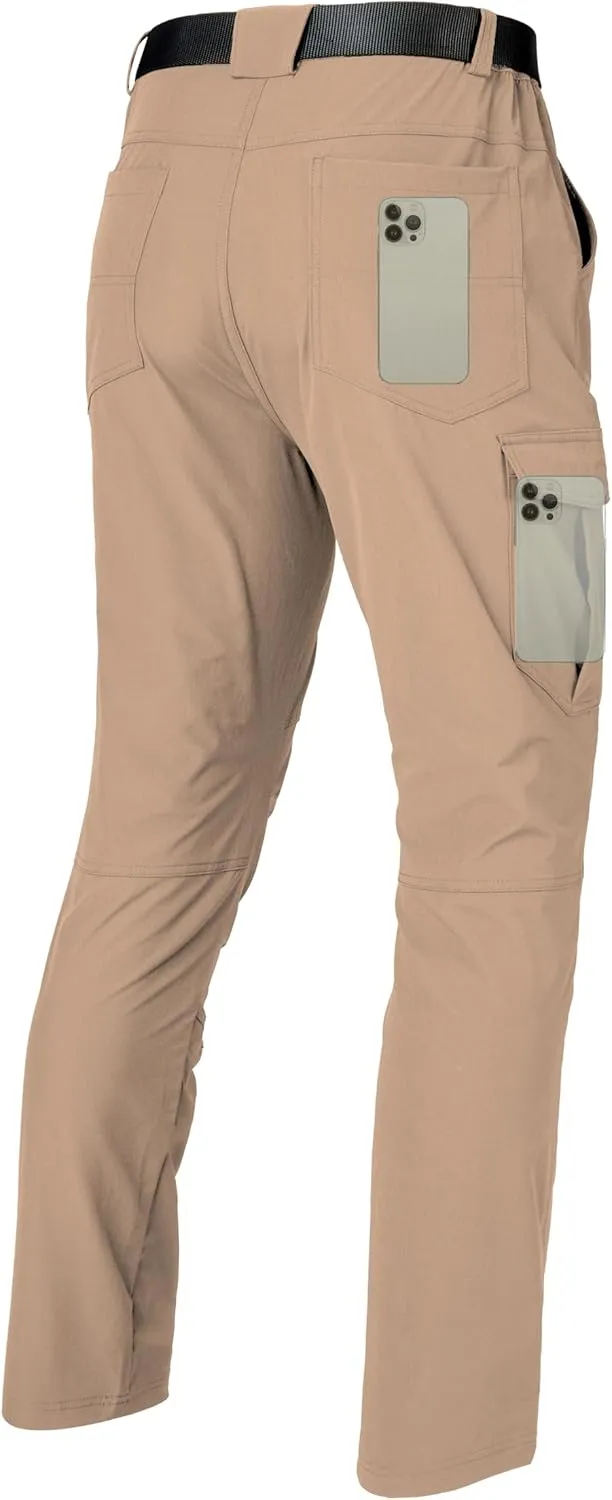 Mens Lightweight Hiking Cargo Pants Quick Dry Waterproof Travel Fishing Climbing Outdoor Tactical Work Pants for Men
