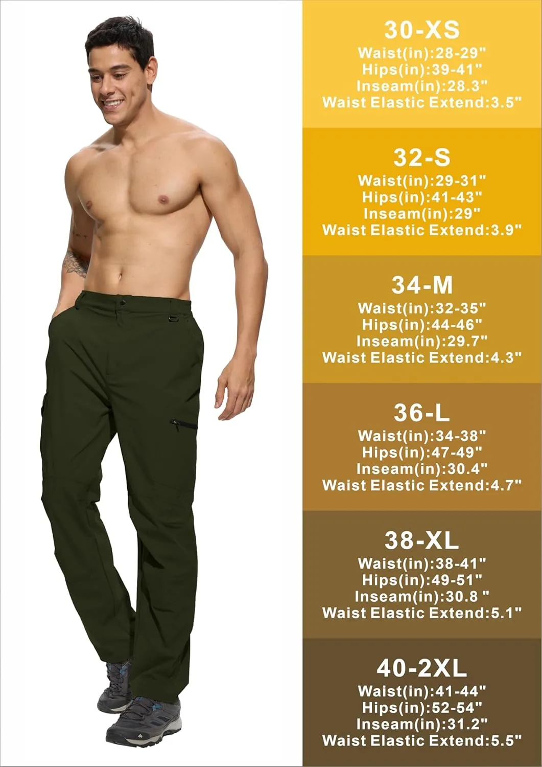 Men's Lightweight Hiking Cargo Pants Waterproof Quick Dry Travel Climbing Camping Fishing Mens Work Pants Outdoor