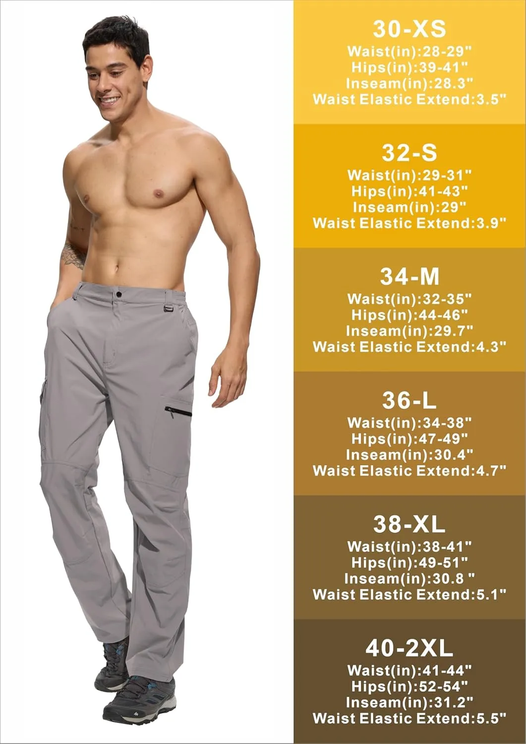 Men's Lightweight Hiking Cargo Pants Waterproof Quick Dry Travel Climbing Camping Fishing Mens Work Pants Outdoor