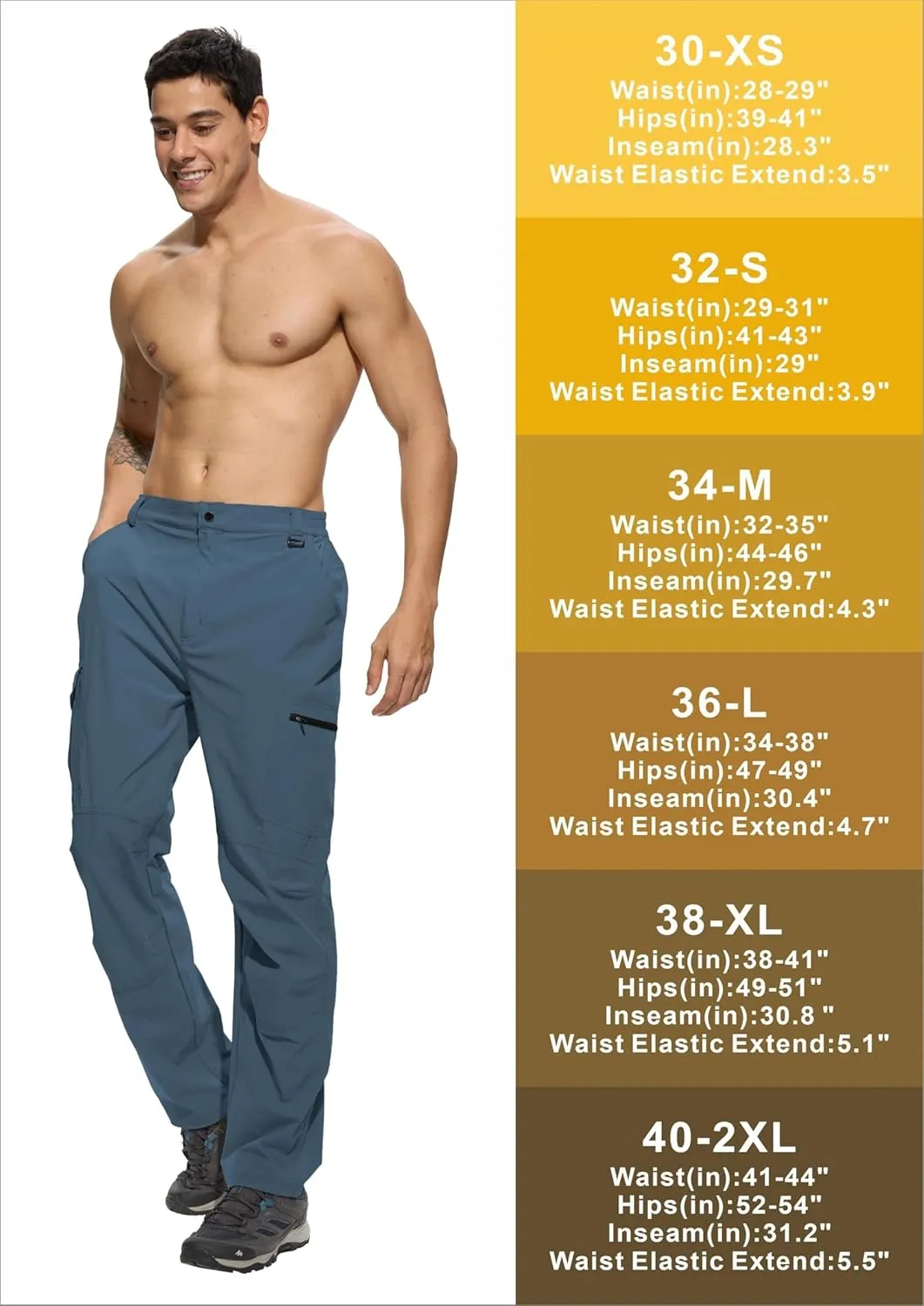 Men's Lightweight Hiking Cargo Pants Waterproof Quick Dry Travel Climbing Camping Fishing Mens Work Pants Outdoor