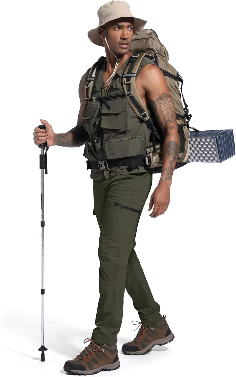 Men's Lightweight Hiking Cargo Work Pants Quick Dry Water Resistant Fishing Travel Climbing Outdoor Stretch Pants