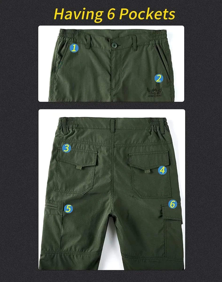 Men's Outdoor Hiking Pants Lightweight and Thick Fleece Cargo Climbing Camping Ski Trousers