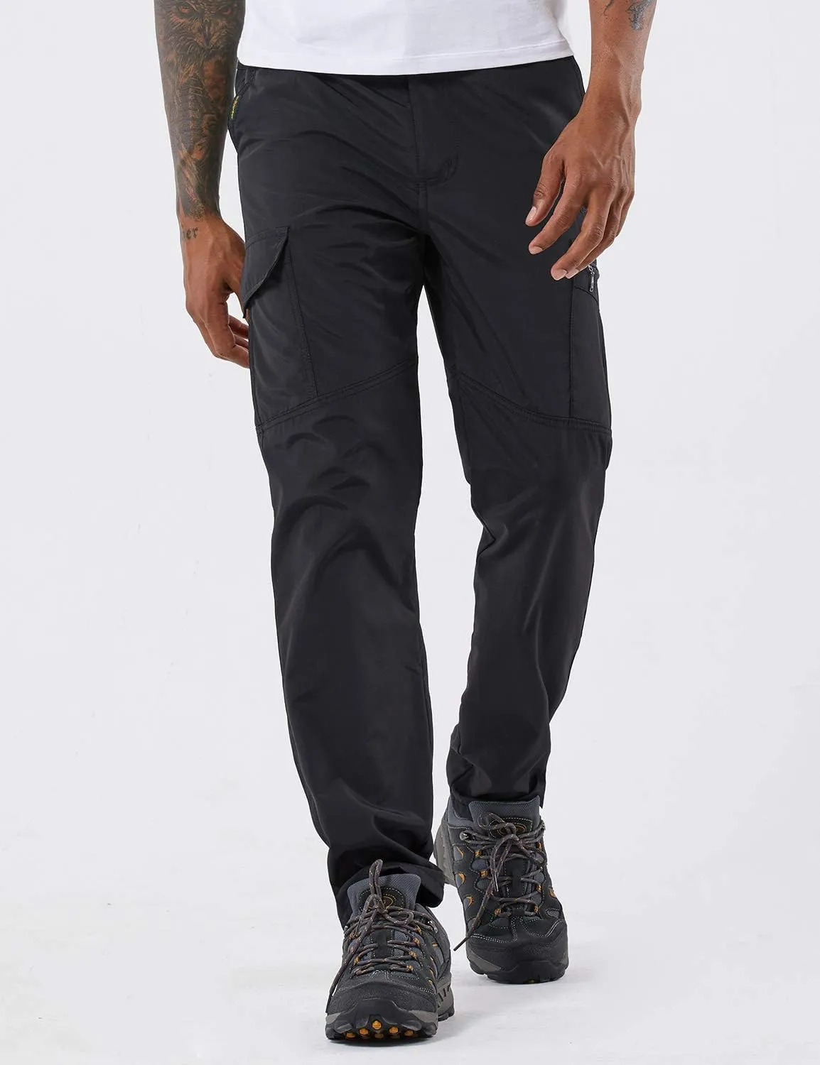 Men's Outdoor Hiking Pants Lightweight and Thick Fleece Cargo Climbing Camping Ski Trousers