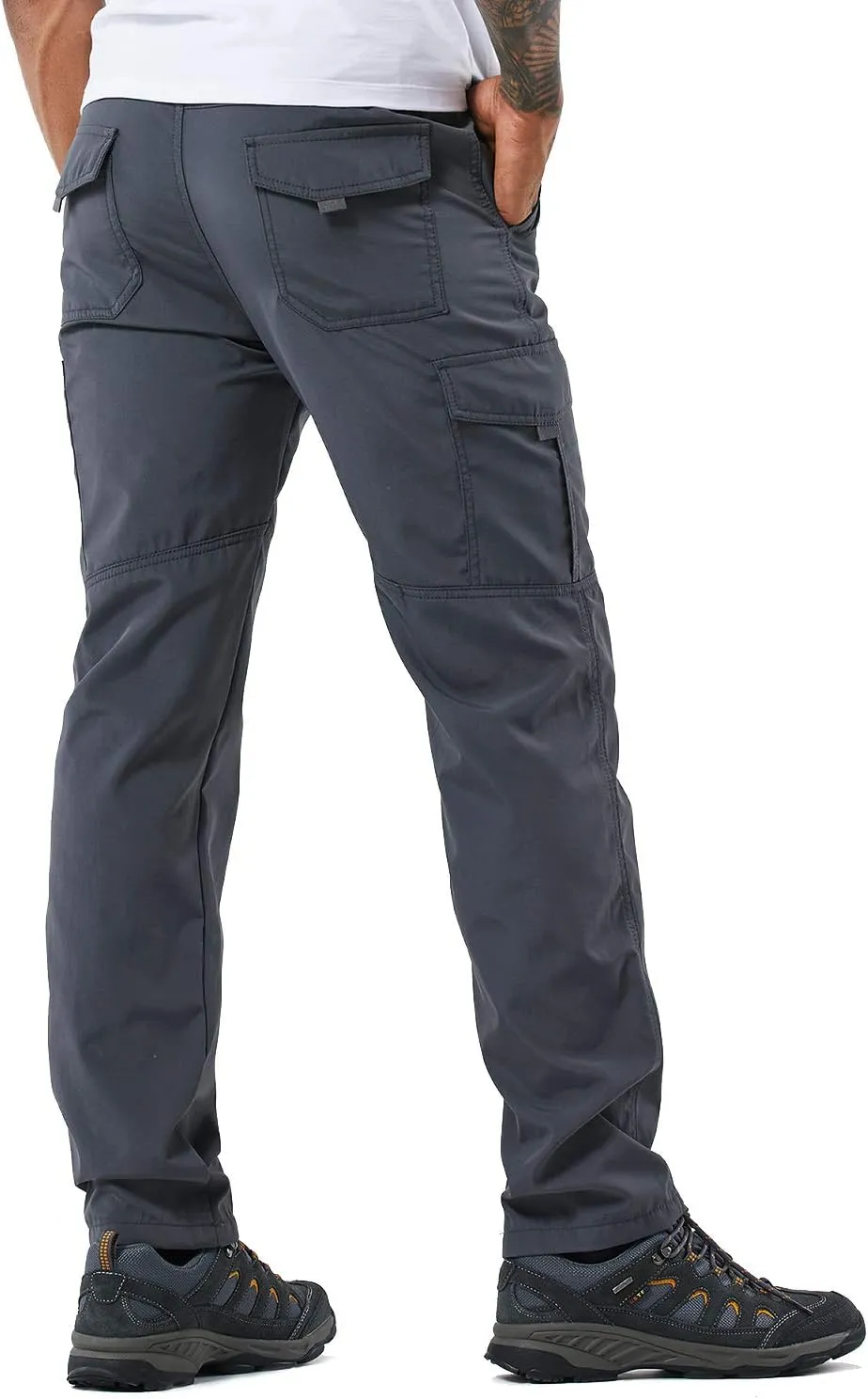Men's Outdoor Hiking Pants Lightweight and Thick Fleece Cargo Climbing Camping Ski Trousers