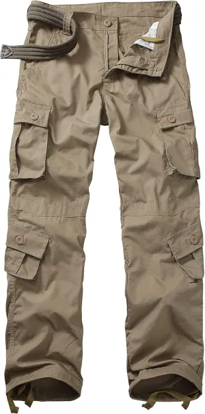 Men's Outdoor Hiking Pants, Tactical Pants Lightweight Casual Work Ripstop Cargo Pants for Men with Pockets