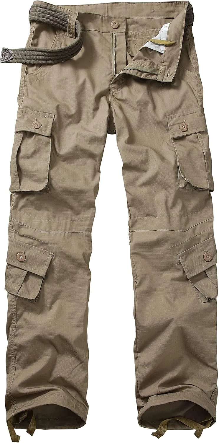Men's Outdoor Hiking Pants, Tactical Pants Lightweight Casual Work Ripstop Cargo Pants for Men with Pockets