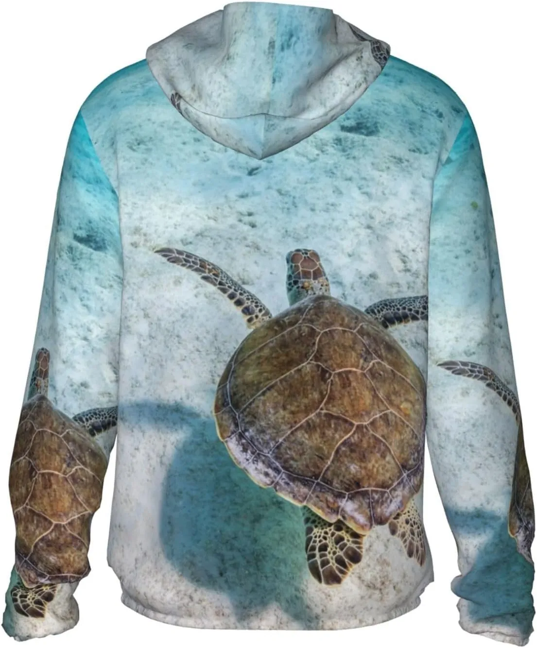 Men's Outdoor Lightweight Uv Sun Protection Jacket,Sea Turtle Long Sleeve Hooded Shirt