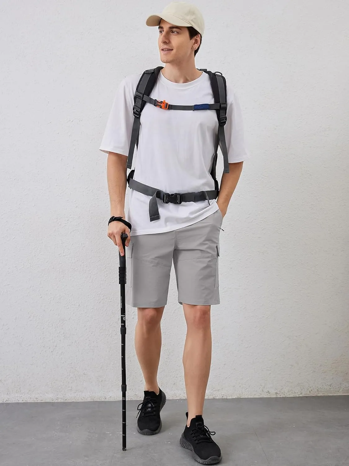 Men's Quick Dry Hiking Cargo Shorts Lightweight UPF 50  Outdoor Climbing Work Shorts with Zipper Pockets S-2XL
