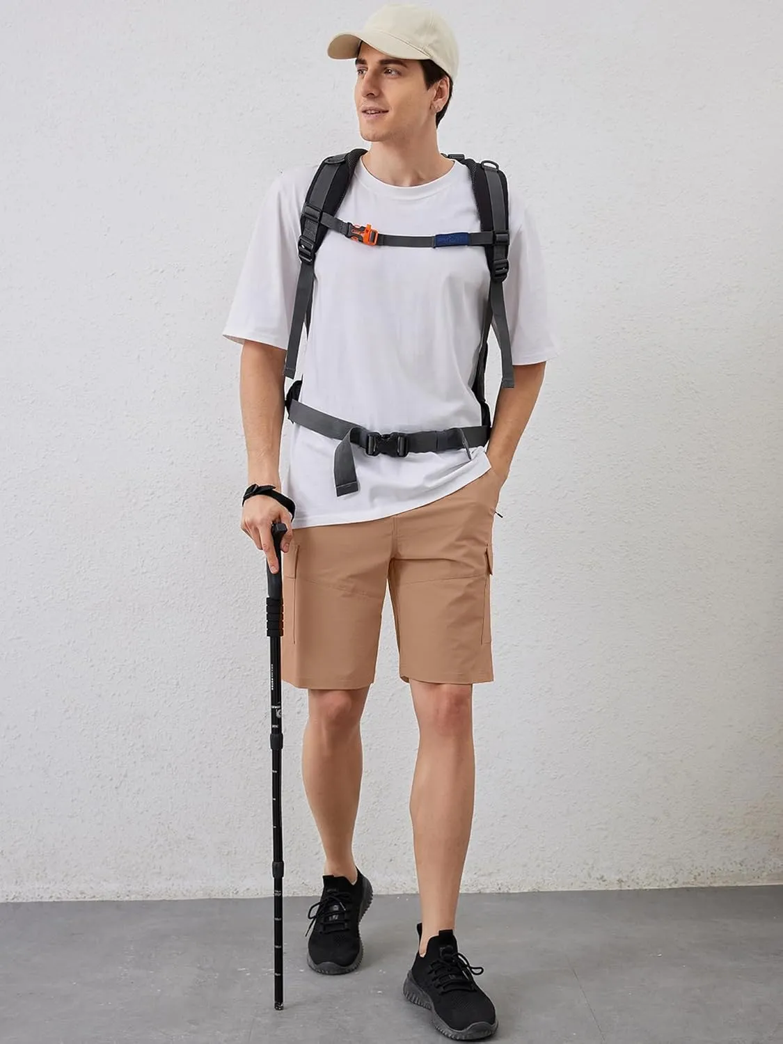 Men's Quick Dry Hiking Cargo Shorts Lightweight UPF 50  Outdoor Climbing Work Shorts with Zipper Pockets S-2XL