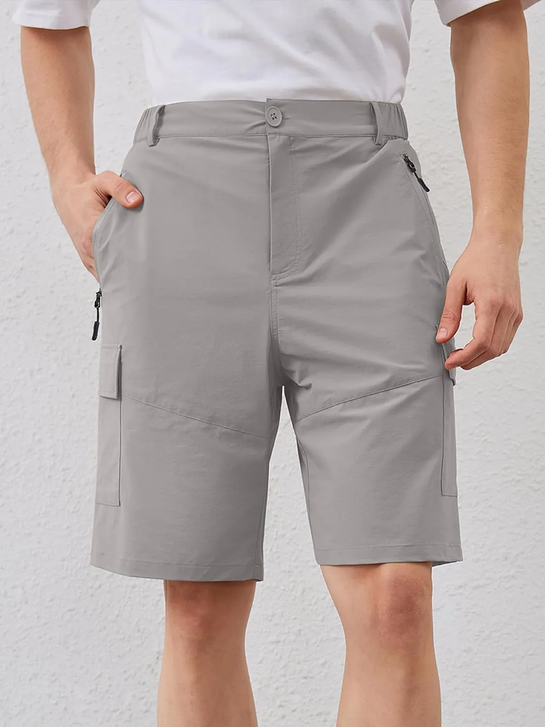 Men's Quick Dry Hiking Cargo Shorts Lightweight UPF 50  Outdoor Climbing Work Shorts with Zipper Pockets S-2XL
