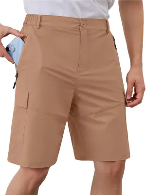 Men's Quick Dry Hiking Cargo Shorts Lightweight UPF 50  Outdoor Climbing Work Shorts with Zipper Pockets S-2XL