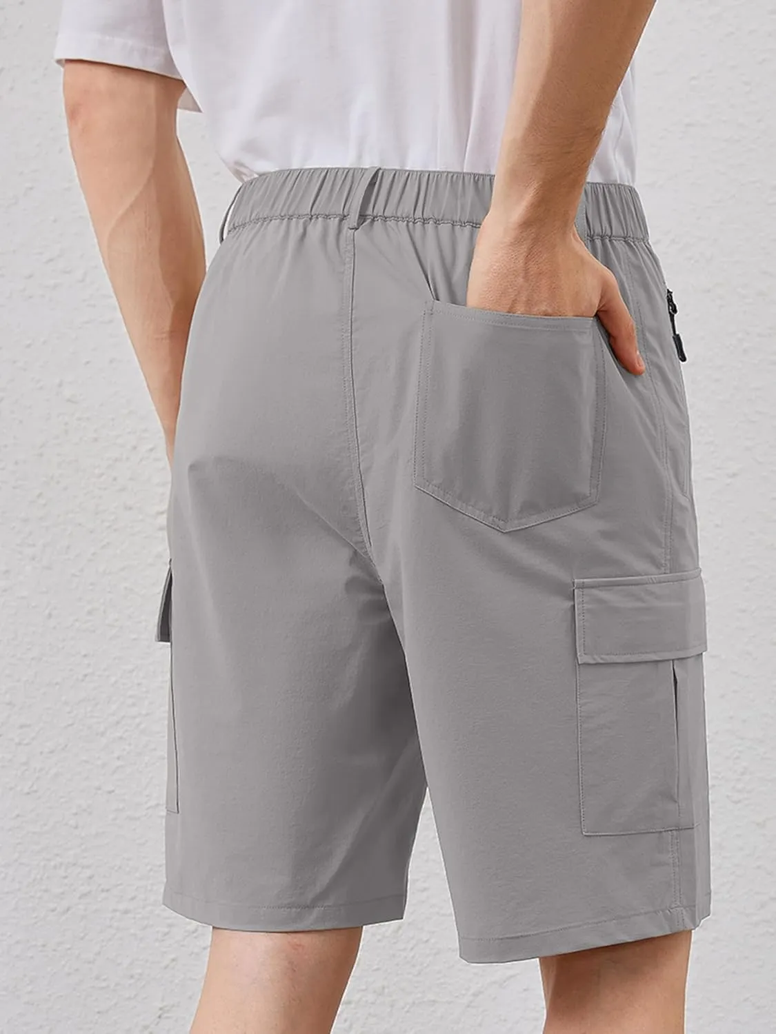 Men's Quick Dry Hiking Cargo Shorts Lightweight UPF 50  Outdoor Climbing Work Shorts with Zipper Pockets S-2XL