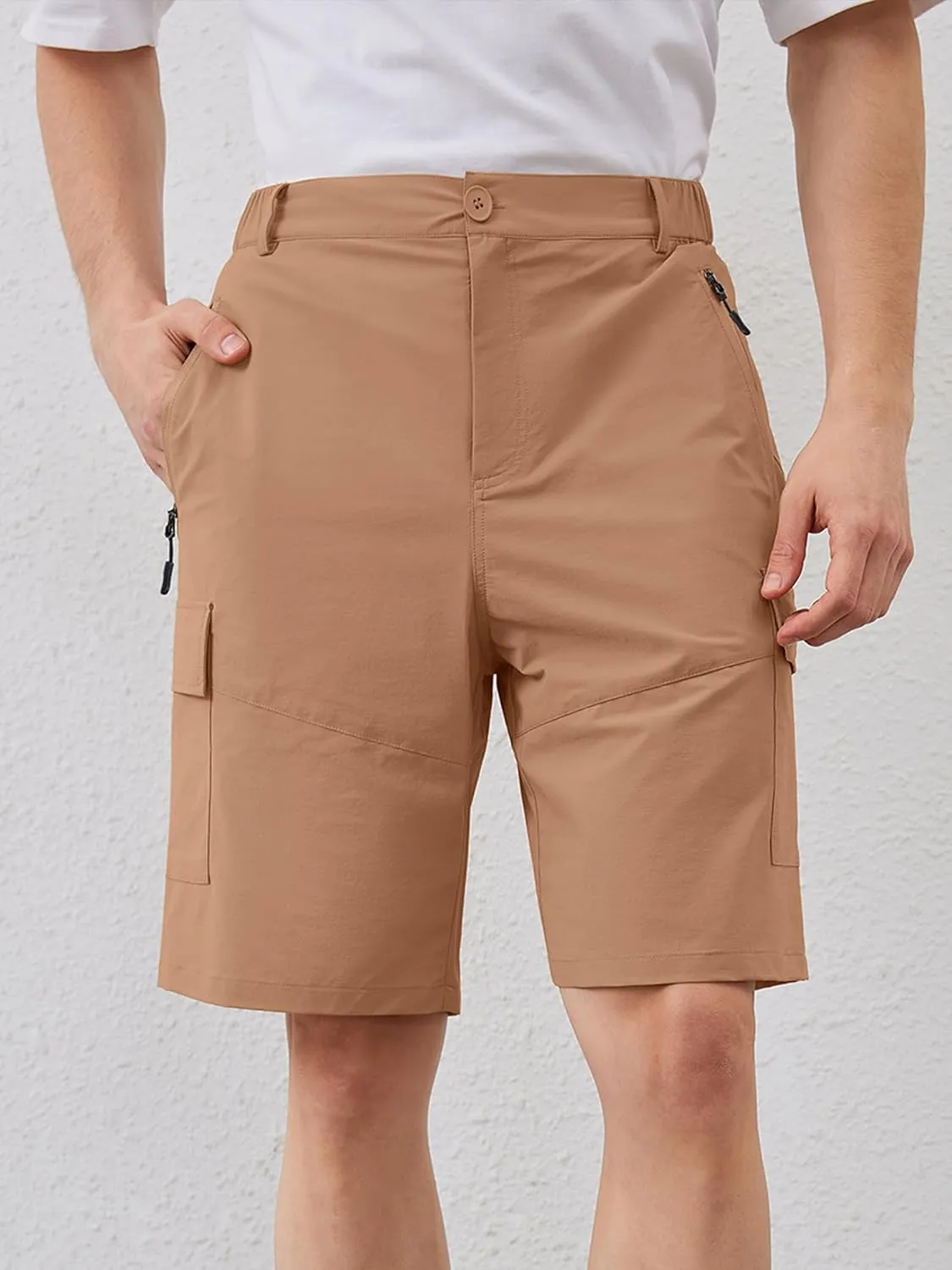 Men's Quick Dry Hiking Cargo Shorts Lightweight UPF 50  Outdoor Climbing Work Shorts with Zipper Pockets S-2XL